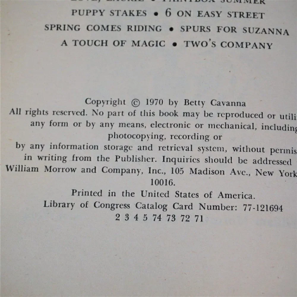 Mystery On Safari By Betty Cavanna 1970 Hardcover